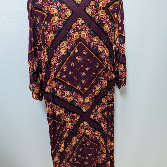Torrid Purple/Orange Roses Maxi Overpiece - Picture 2 of 2